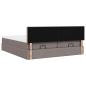 Preview: Ottoman-Bett mit Matratzen & LEDs Taupe 160x200 cm Stoff