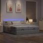 Preview: Ottoman-Bett mit Matratzen & LEDs Taupe 160x200 cm Stoff