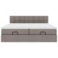 Preview: Ottoman-Bett mit Matratzen & LEDs Taupe 160x200 cm Stoff