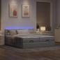 Preview: Ottoman-Bett mit Matratzen & LEDs Taupe 160x200 cm Stoff