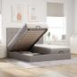 Preview: ARDEBO.de - Ottoman-Bett mit Matratzen Taupe 160x200 cm Stoff