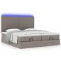Preview: Ottoman-Bett mit Matratzen & LEDs Taupe 160x200 cm Stoff
