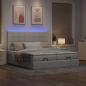 Preview: Ottoman-Bett mit Matratzen & LEDs Taupe 160x200 cm Stoff