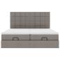 Preview: Ottoman-Bett mit Matratzen & LEDs Taupe 160x200 cm Stoff