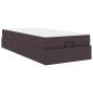 Preview: Bettgestell mit Matratze Dunkelbraun 80 x 200 cm Stoff