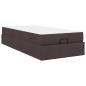 Preview: Bettgestell mit Matratze Dunkelbraun 80 x 200 cm Stoff
