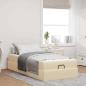 Preview: ARDEBO.de - Bettgestell mit Matratze Creme 90 x 190 cm Stoff