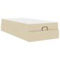 Preview: Bettgestell mit Matratze Creme 90 x 190 cm Stoff