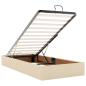 Preview: Bettgestell mit Matratze Creme 90 x 190 cm Stoff