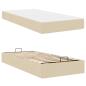 Preview: Bettgestell mit Matratze Creme 90 x 190 cm Stoff