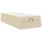 Preview: Bettgestell mit Matratze Creme 90 x 190 cm Stoff