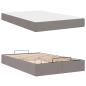 Preview: Bettgestell mit Matratze 2 Stk. Taupe Stoff