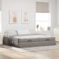 Preview: ARDEBO.de - Bettgestell mit Speicher Taupe 200 x 200 cm Stoff