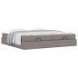 Preview: Bettgestell mit Speicher Taupe 200 x 200 cm Stoff