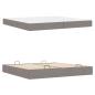Preview: Bettgestell mit Speicher Taupe 200 x 200 cm Stoff