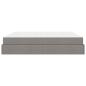 Preview: Bettgestell mit Speicher Taupe 200 x 200 cm Stoff