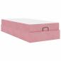 Preview: Bettgestell mit Matratze mit Speicher Rosa 80 x 200 cm Samt