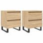 Preview: Nachttische 2 Stk. Sonoma-Eiche 40x35x50 cm Holzwerkstoff