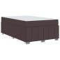 Preview: Bettgestell mit Matratze Dunkelbraun 120 x 200 cm Stoff