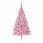 Preview: Künstlicher vorbeleuchteter Weihnachtsbaum Rosa 180 cm PVC