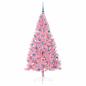 Preview: Künstlicher vorbeleuchteter Weihnachtsbaum Rosa 180 cm PVC