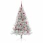 Preview: Künstlicher vorbeleuchteter Weihnachtsbaum Silber 150 cm PET