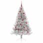 Preview: Künstlicher vorbeleuchteter Weihnachtsbaum Silber 150 cm PET