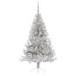 Preview: Künstlicher vorbeleuchteter Weihnachtsbaum Silber 150 cm PET