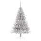 Preview: Künstlicher vorbeleuchteter Weihnachtsbaum Silber 150 cm PET