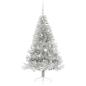Preview: Künstlicher vorbeleuchteter Weihnachtsbaum Silber 150 cm PET
