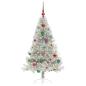 Preview: Künstlicher vorbeleuchteter Weihnachtsbaum Silber 150 cm PET