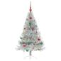 Preview: Künstlicher vorbeleuchteter Weihnachtsbaum Silber 150 cm PET