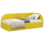 Preview: Eckbettgestell mit Kopfteil Gelb 90 x 190 cm Samt