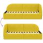 Preview: Eckbettgestell mit Kopfteil Gelb 90 x 190 cm Samt