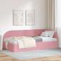 Preview: ARDEBO.de - Eckbettgestell mit Kopfteil Rosa 100 x 200 cm Samt