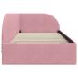 Preview: Eckbettgestell mit Kopfteil Rosa 100 x 200 cm Samt