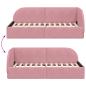 Preview: Eckbettgestell mit Kopfteil Rosa 100 x 200 cm Samt