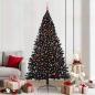 Preview: ARDEBO.de - Künstlicher vorbeleuchteter Weihnachtsbaum Schwarz 210 cm PVC