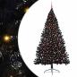Preview: Künstlicher vorbeleuchteter Weihnachtsbaum Schwarz 210 cm PVC