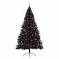 Preview: Künstlicher vorbeleuchteter Weihnachtsbaum Schwarz 210 cm PVC