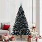 Preview: ARDEBO.de - Künstlicher vorbeleuchteter Weihnachtsbaum Schwarz 210 cm PVC