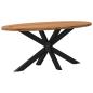 Preview: ARDEBO.de - Esstisch Hellbraun 200x100x74 cm Massivholz Eiche Oval