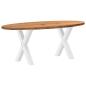 Preview: ARDEBO.de - Esstisch Hellbraun 200x100x74 cm Massivholz Eiche Oval