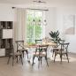 Preview: Esstisch Hellbraun 200x100x74 cm Massivholz Eiche Oval