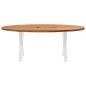 Preview: Esstisch Hellbraun 200x100x74 cm Massivholz Eiche Oval