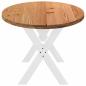 Preview: Esstisch Hellbraun 200x100x74 cm Massivholz Eiche Oval