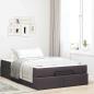 Preview: ARDEBO.de - Bettgestell mit Matratze Dunkelbraun 120 x 190 cm Stoff