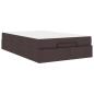 Preview: Bettgestell mit Matratze Dunkelbraun 120 x 190 cm Stoff
