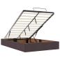 Preview: Bettgestell mit Matratze Dunkelbraun 120 x 190 cm Stoff