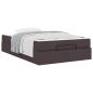 Preview: Bettgestell mit Matratze Dunkelbraun 120 x 190 cm Stoff